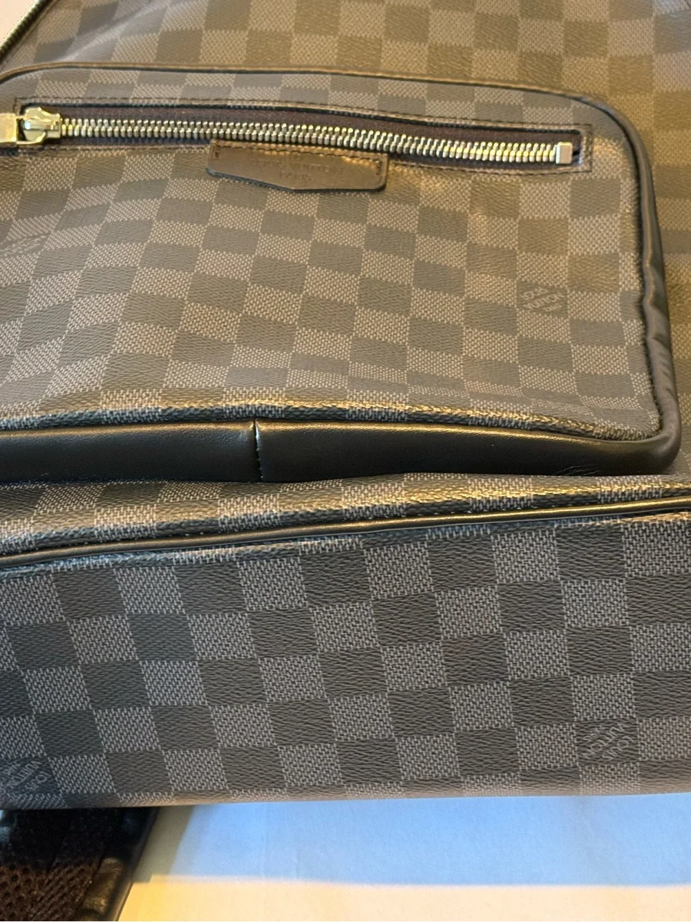 Louis Vuitton Black Damier Graphite Backpack with Front Zip Pocket